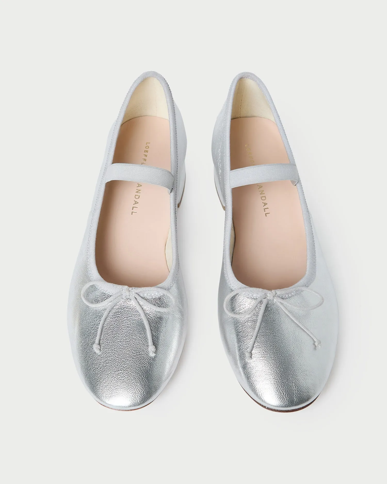 Odile Silver Leather Ballet Pump