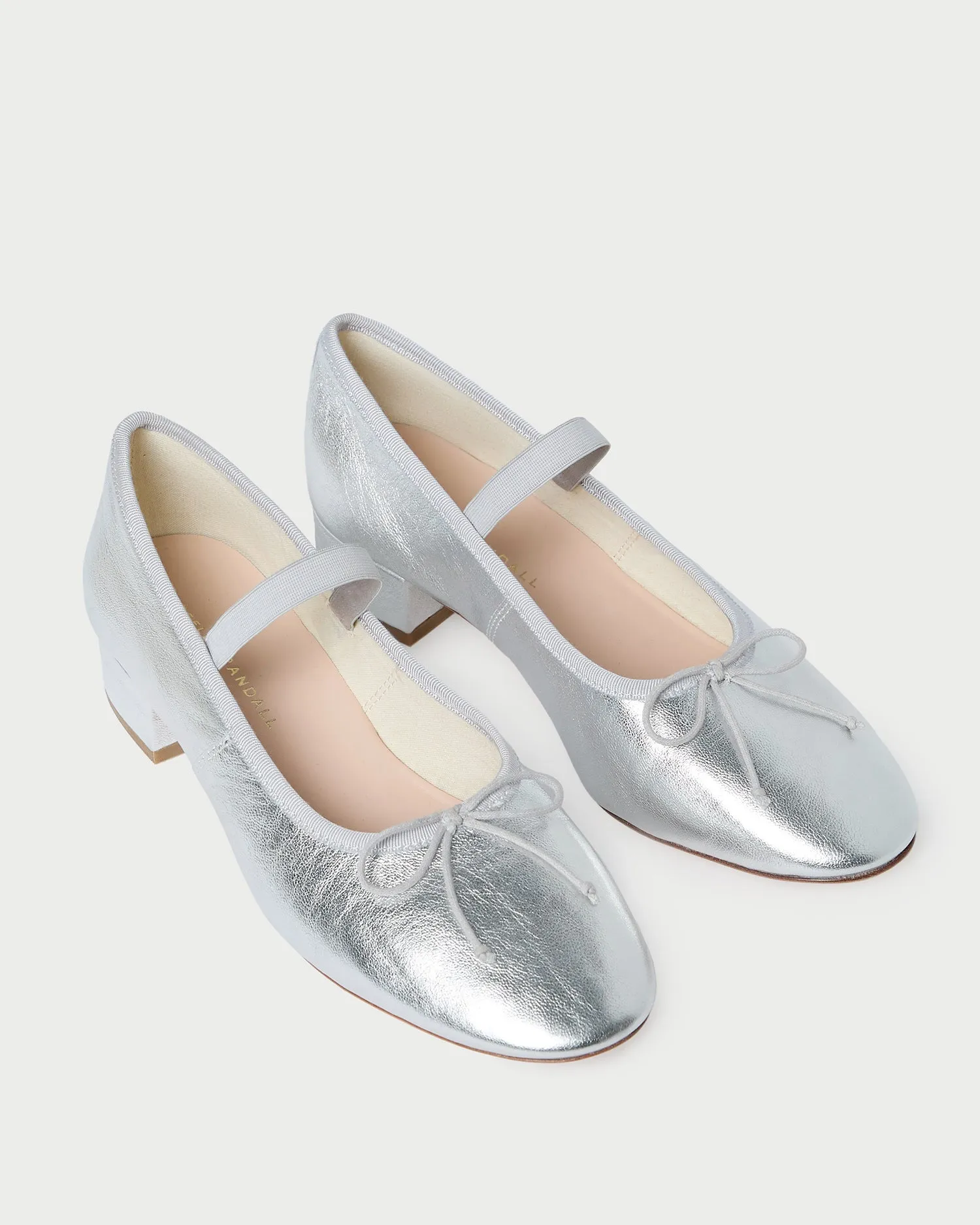 Odile Silver Leather Ballet Pump
