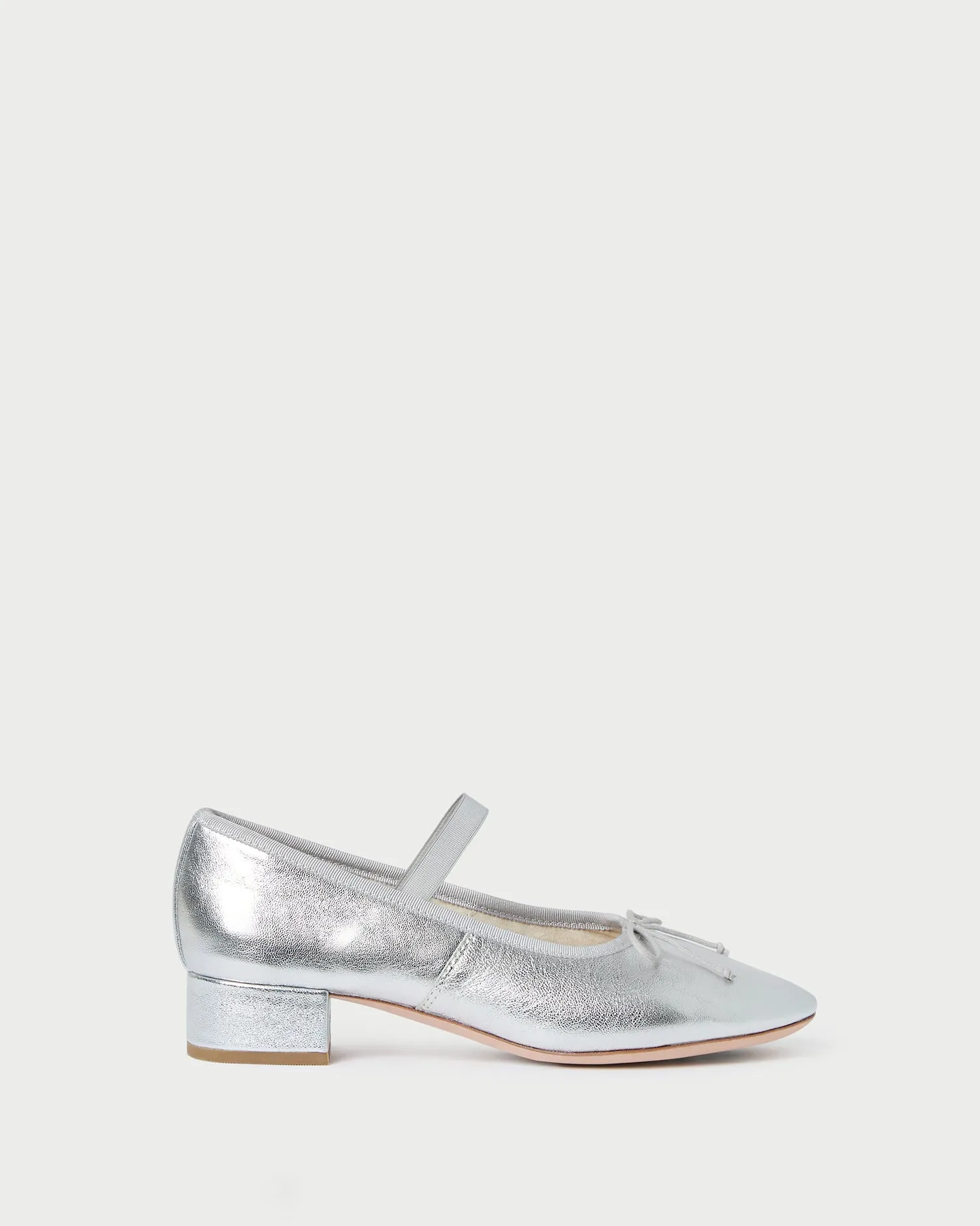 Odile Silver Leather Ballet Pump