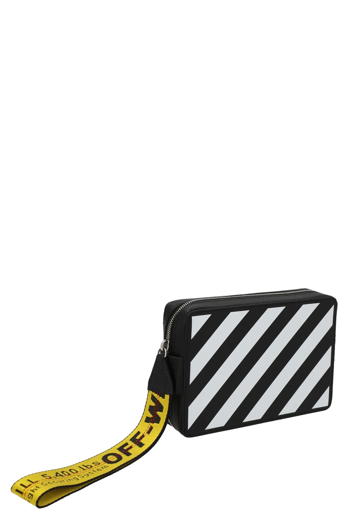 Off-White Binder Logo Detailed Zip-Up Clutch Bag