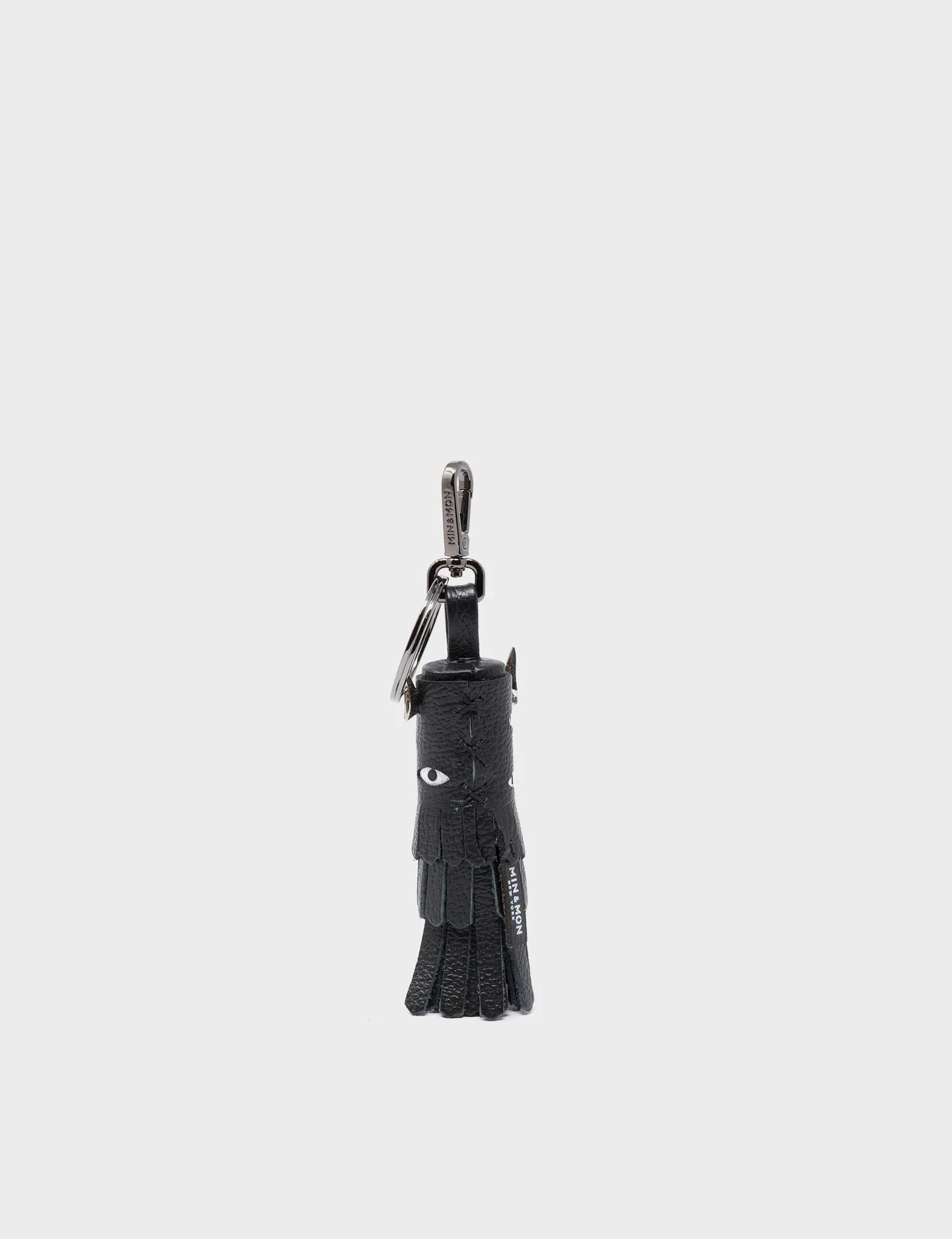 Oliver The Ox Charm - Black Leather Keychain