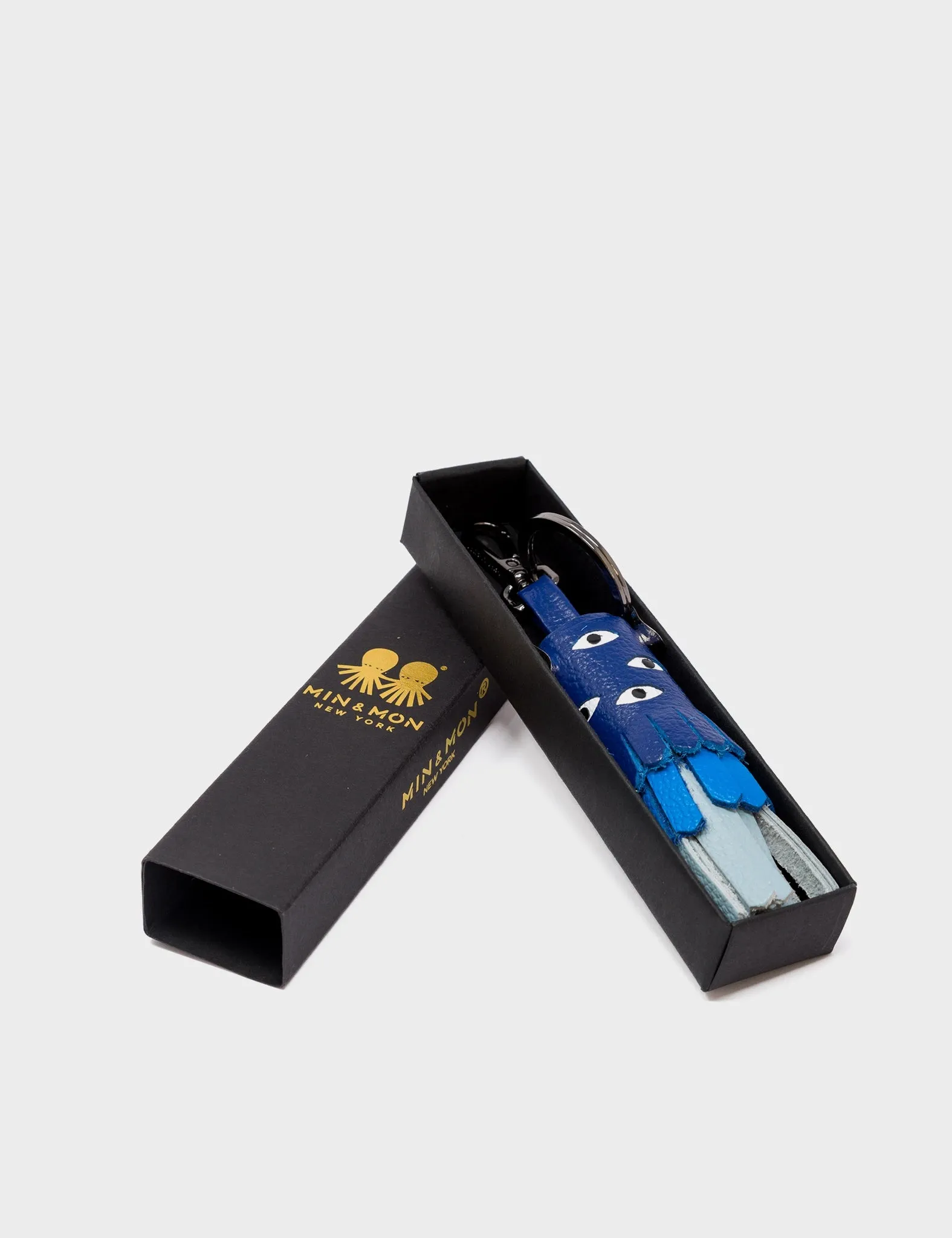 Oliver The Ox Charm - Royal Blue Leather Keychain