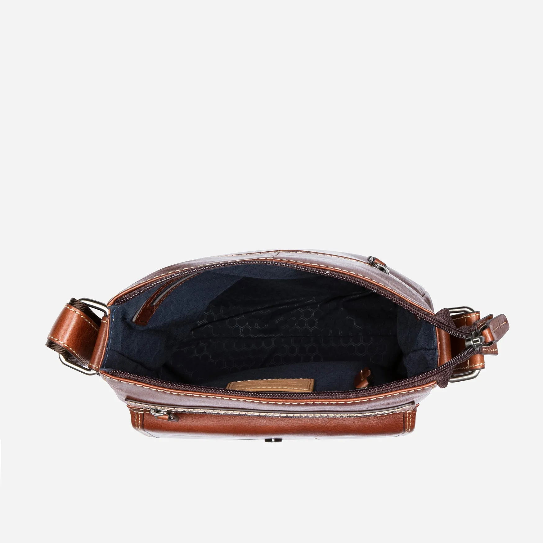 Oxford Crossbody Organiser Bag  - Tobacco