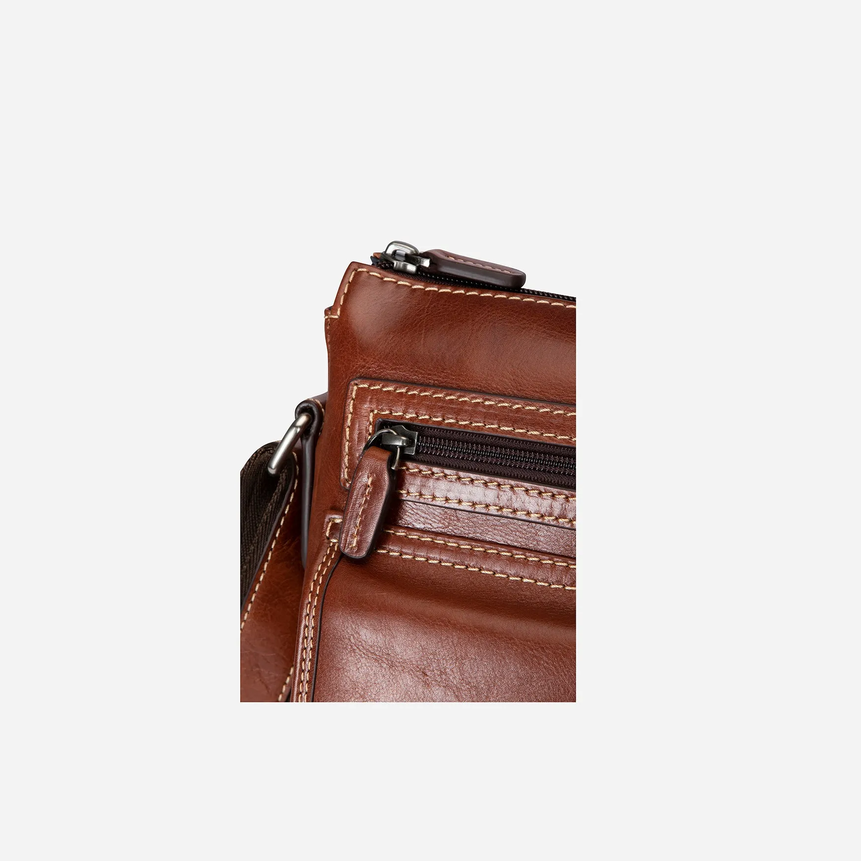 Oxford Crossbody Organiser Bag  - Tobacco