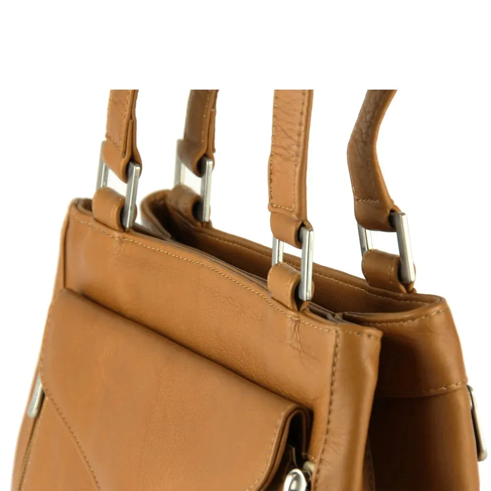 Piel Leather Double Compartment Shoulder Bag