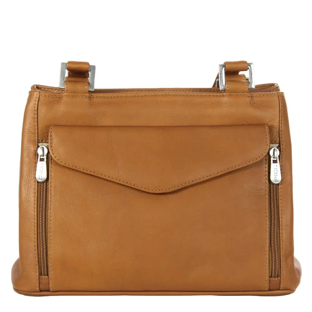 Piel Leather Double Compartment Shoulder Bag