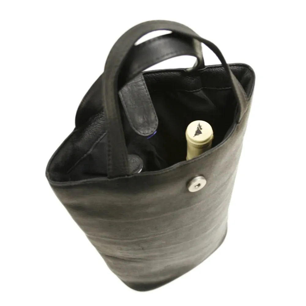 Piel Leather Double Wine Tote Assorted Colors
