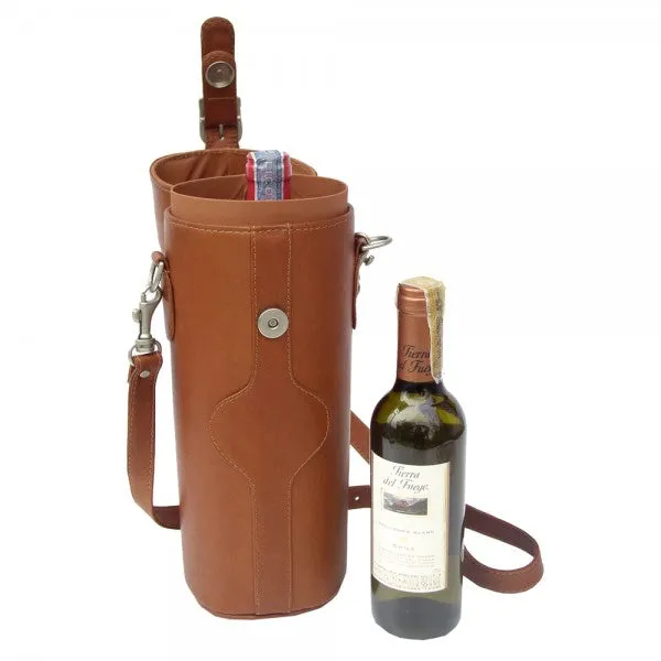 Piel Leather Single Deluxe Wine Carrier Assorted Colors