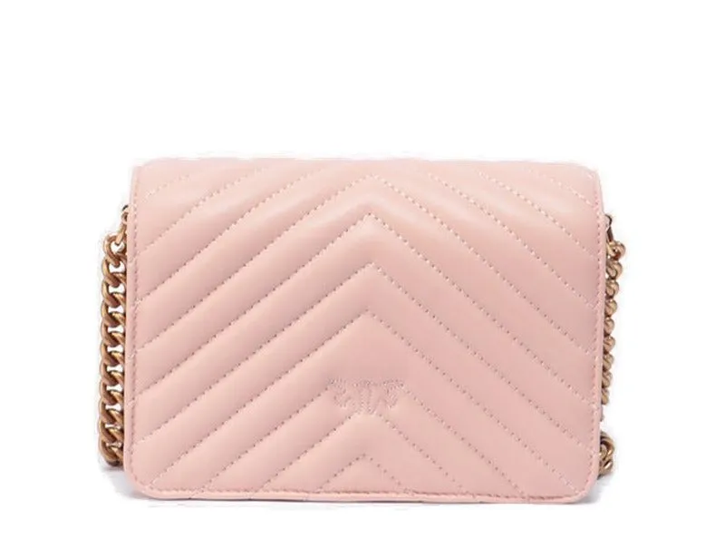Pinko Love Click V Quilt Mini Shoulder Bag