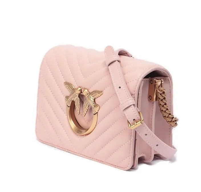 Pinko Love Click V Quilt Mini Shoulder Bag
