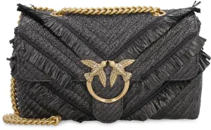 Pinko Puff Fringe Chevron Lady Love Shoulder Bag