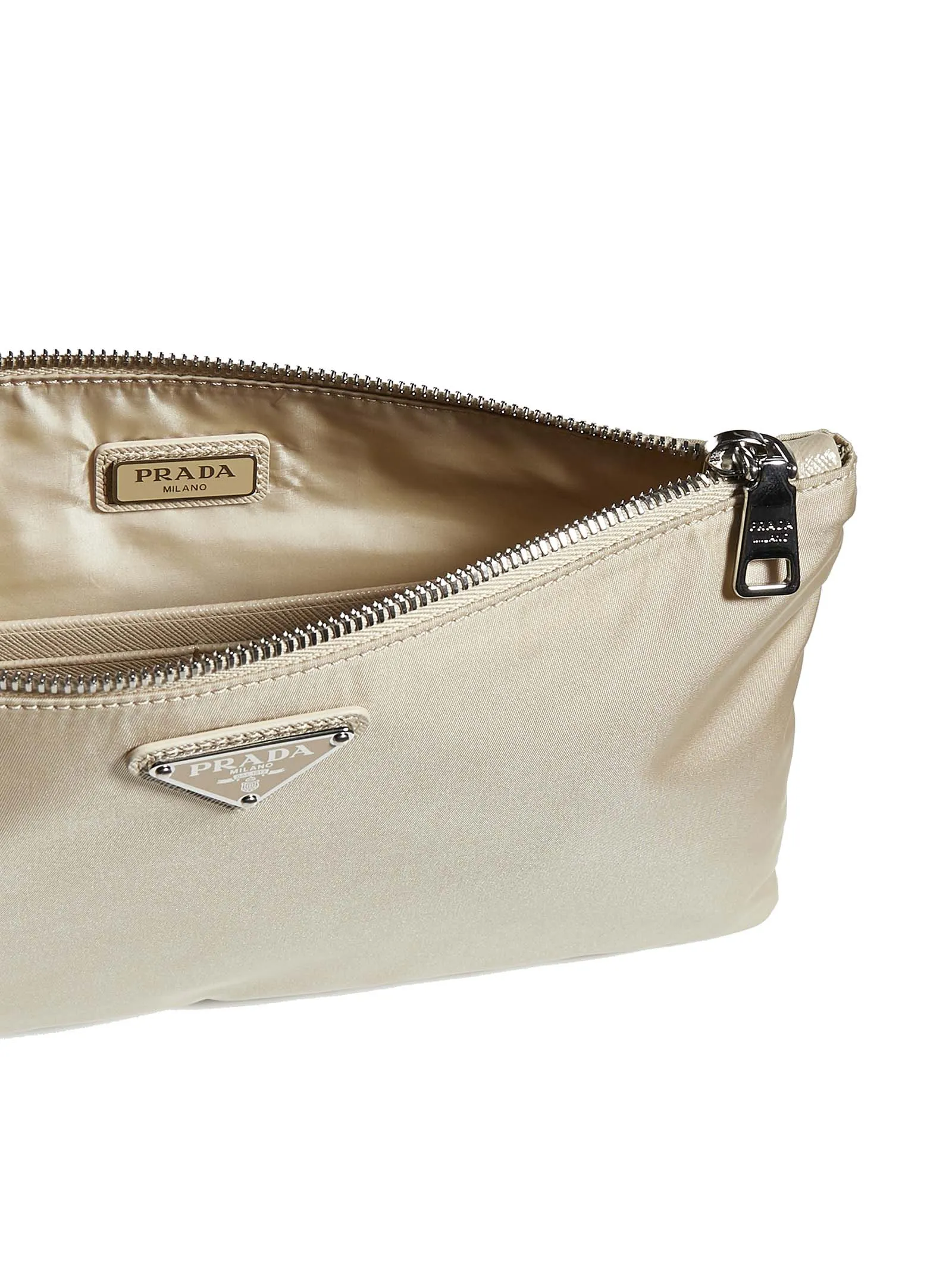 Prada Logo Patch Gabardine Pouch