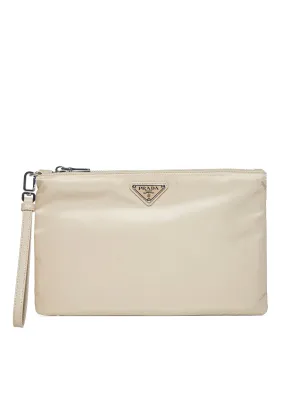 Prada Logo Patch Gabardine Pouch