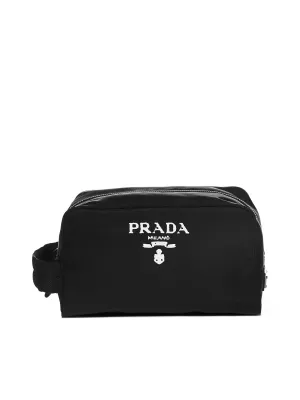 Prada Logo Plaque Toiletry Bag