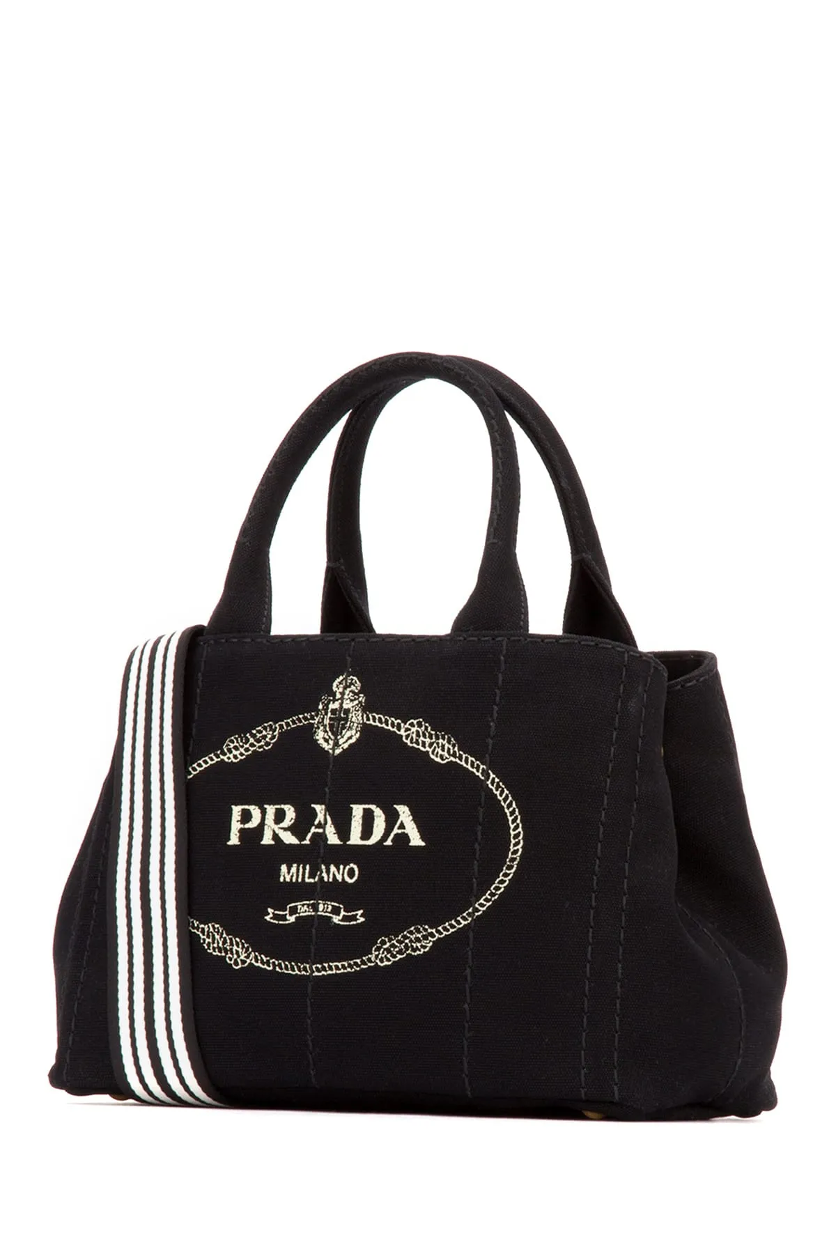 Prada Logo Printed Top Handle Tote Bag