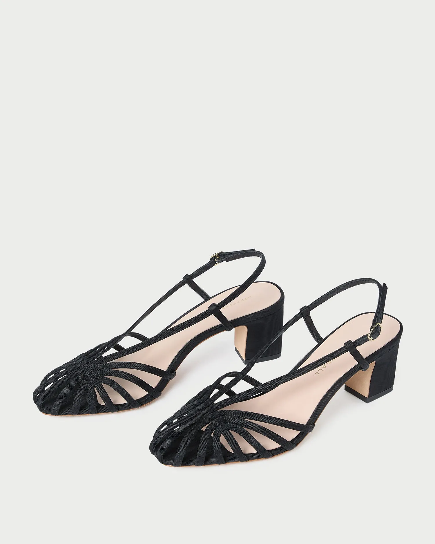 Priscilla Black Moiré Heeled Sandal