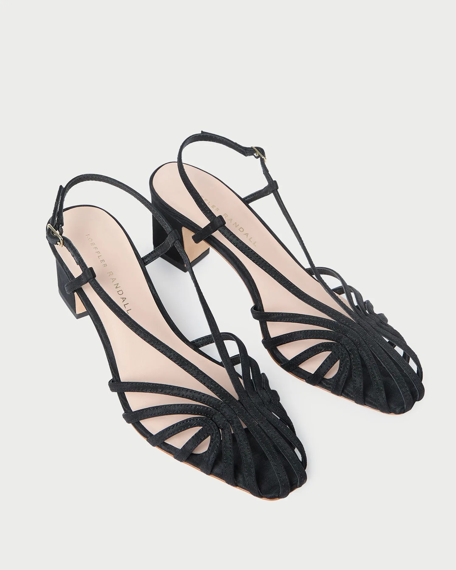 Priscilla Black Moiré Heeled Sandal