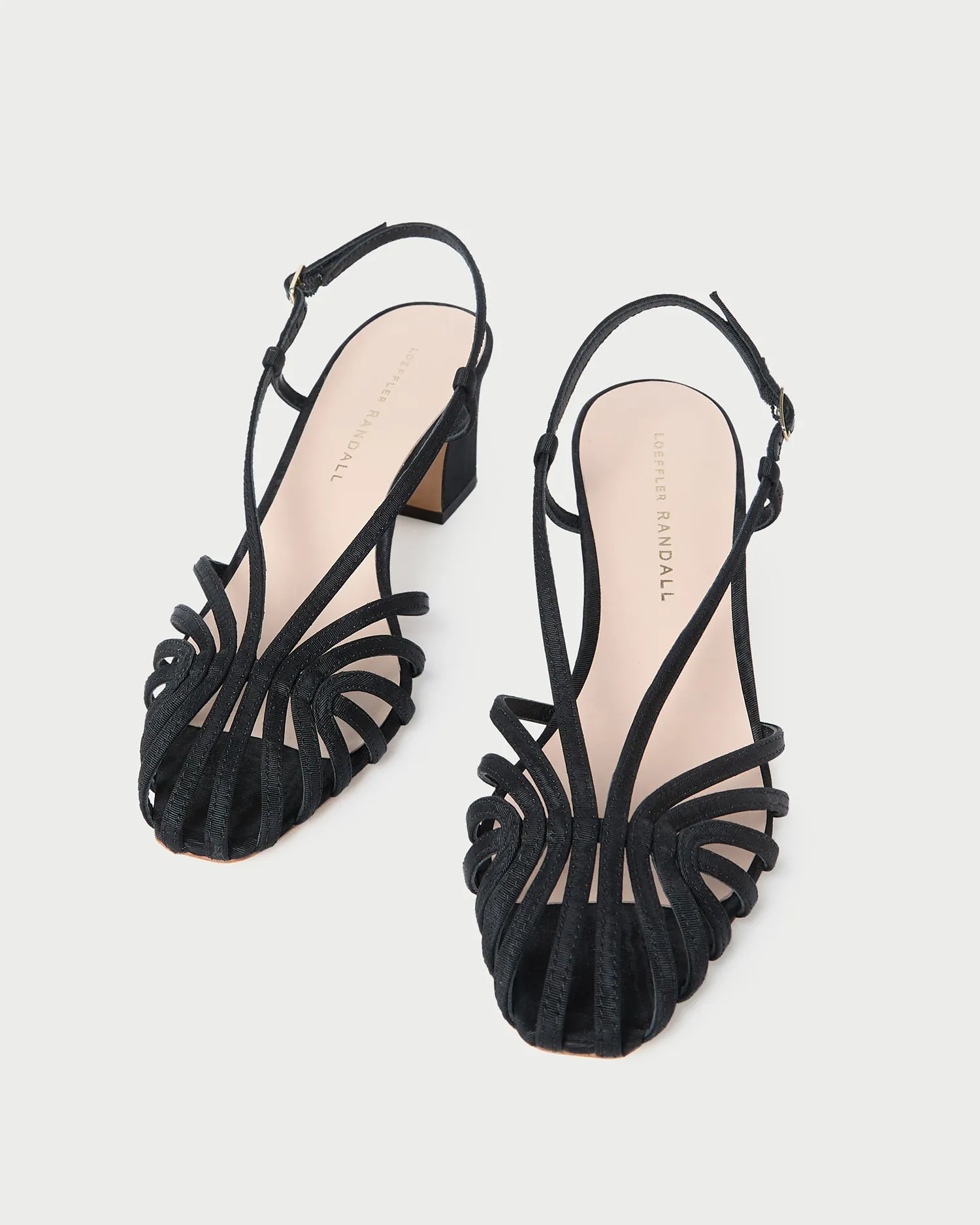 Priscilla Black Moiré Heeled Sandal
