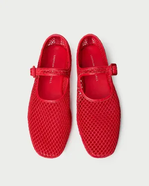 Rita Red Netted Mary Jane