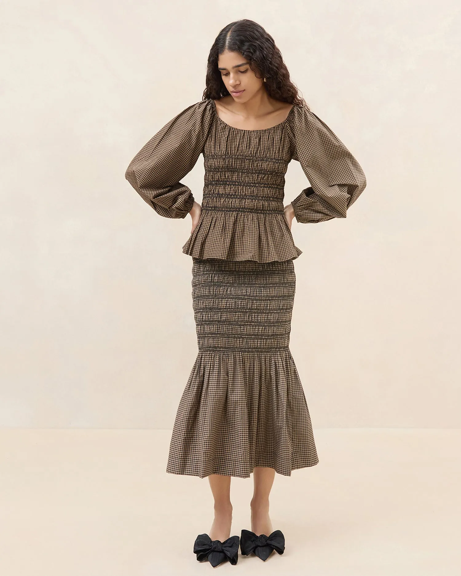Rocco Gathered Midi Skirt