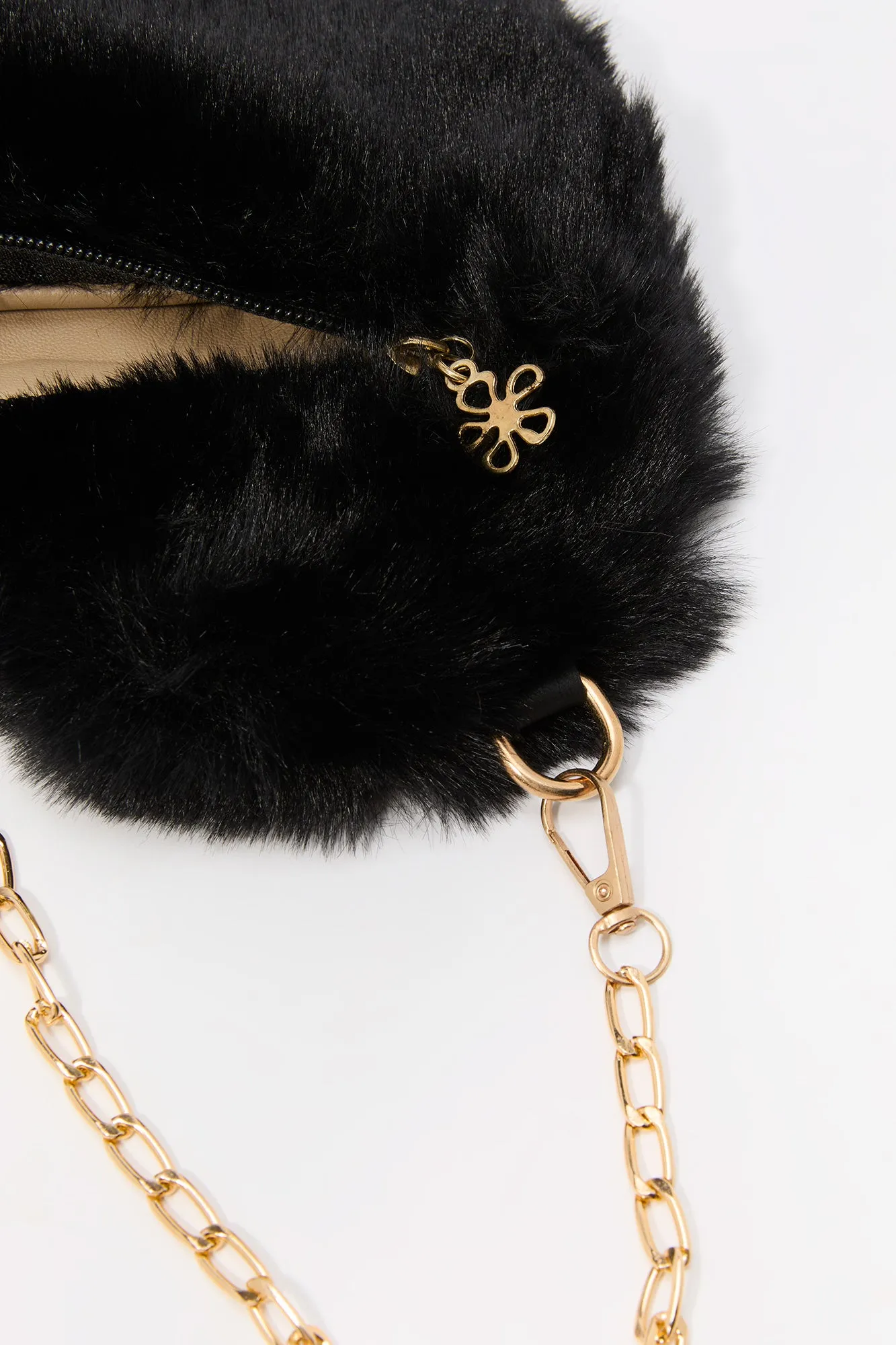 Sac à bandoulière en similifourrure en forme de coeur pour filles