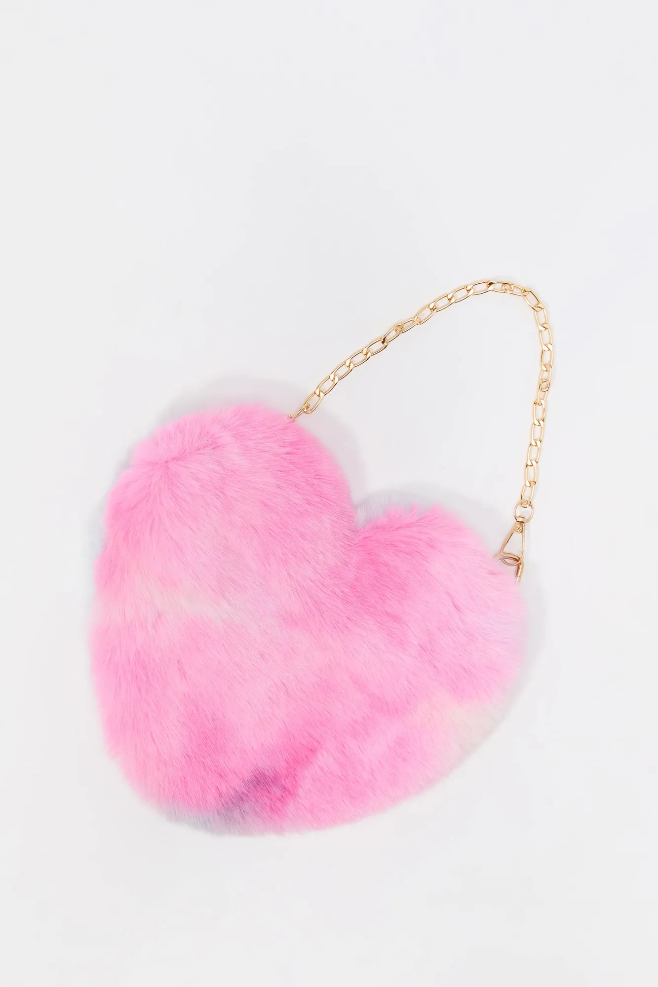 Sac à bandoulière en similifourrure en forme de coeur pour filles