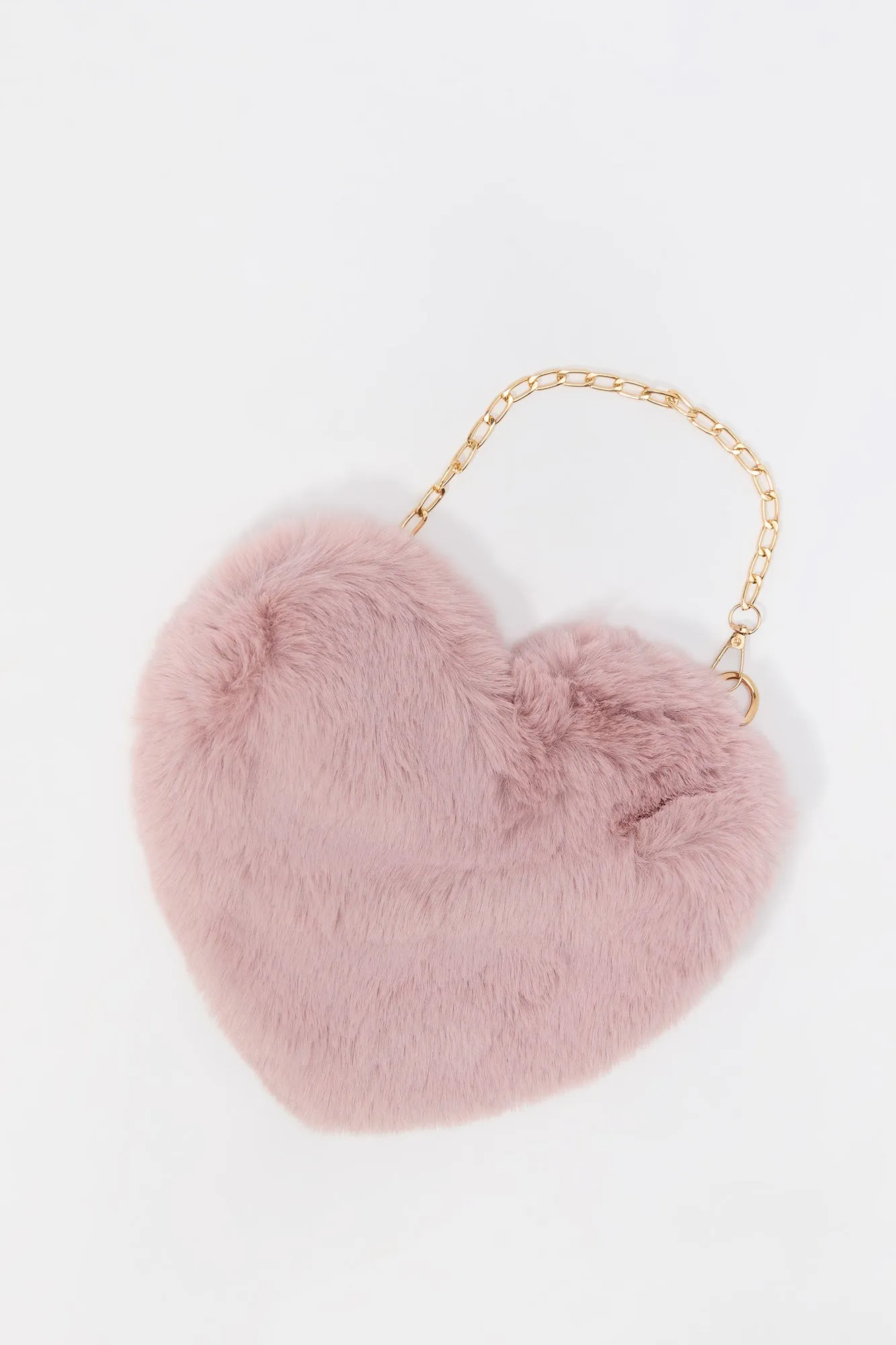 Sac à bandoulière en similifourrure en forme de coeur pour filles