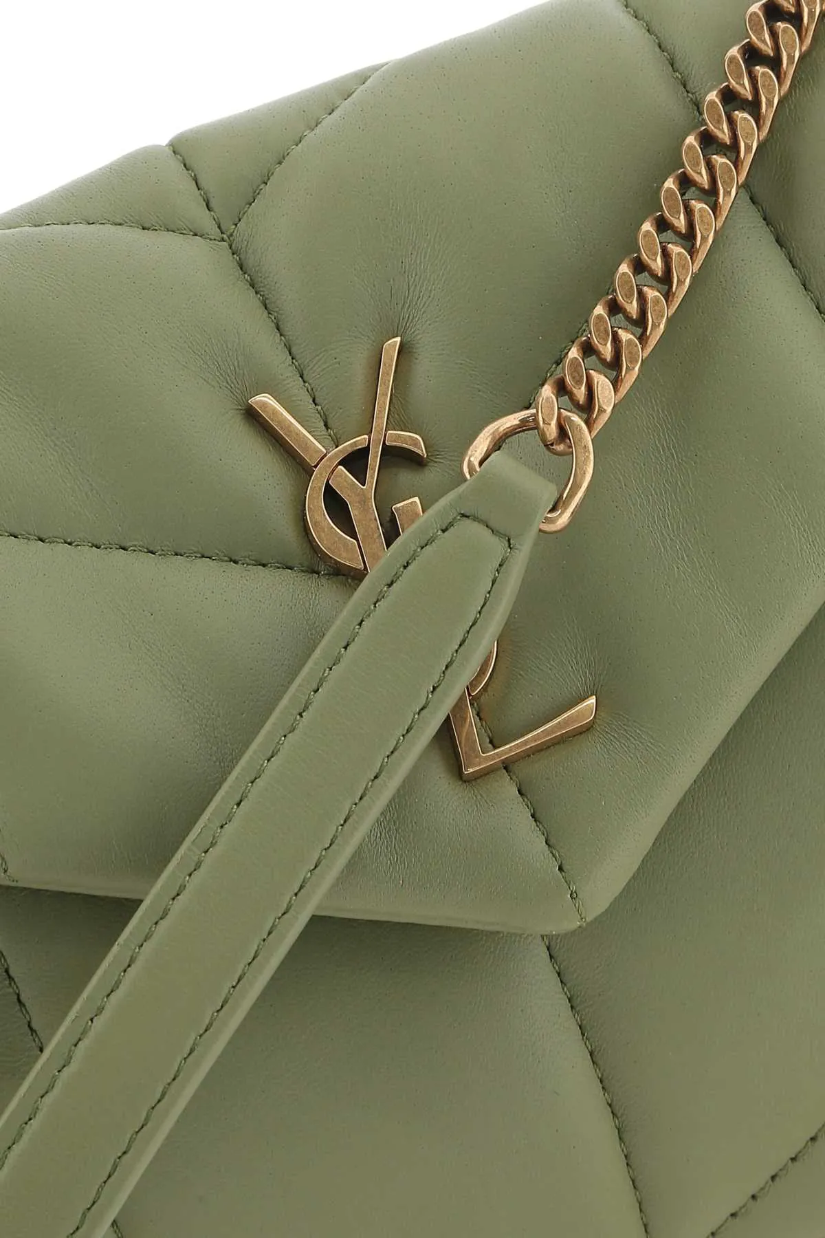 Saint Laurent Puffer Logo Plaque Shoulder Bag