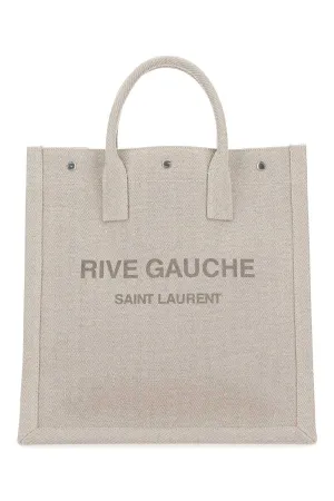 Saint Laurent Rive Gauche Logo Detailed Tote Bag