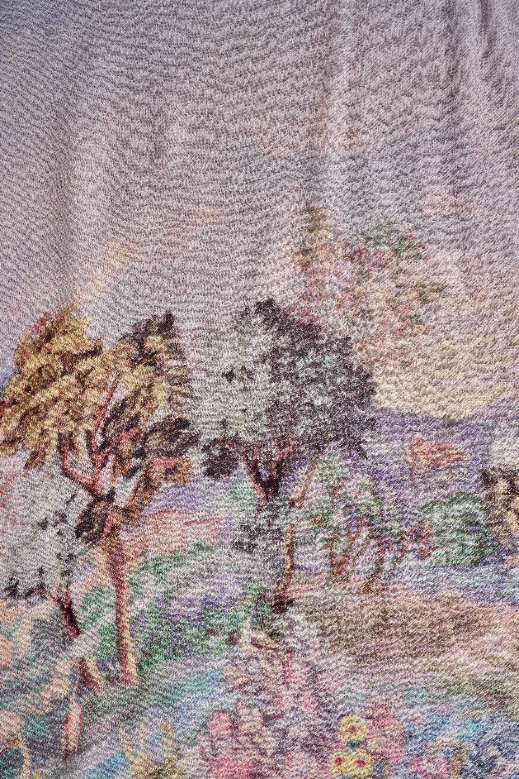 Scenic Sunrise Print Scarf - Multi