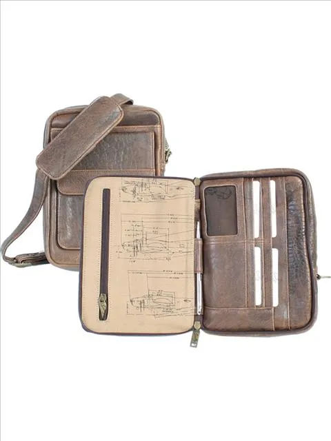 Scully Aerosquadron Collection Leather Shoulder Tote Walnut