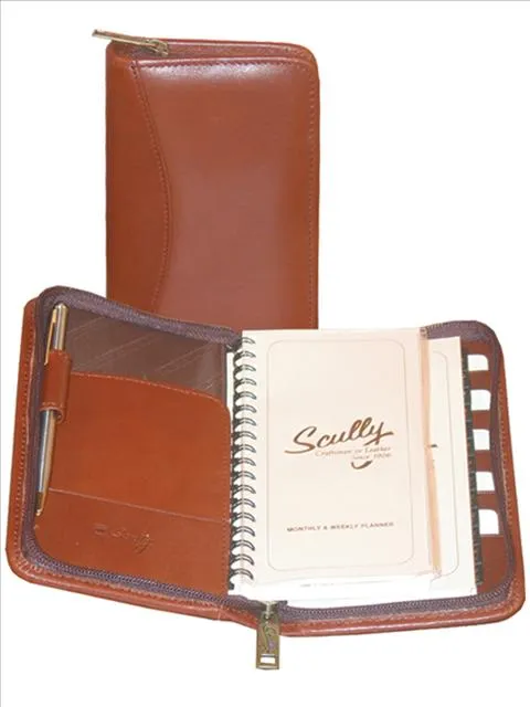 Scully Leather Soft Plonge Zip Pocket Planner Assorted Colors