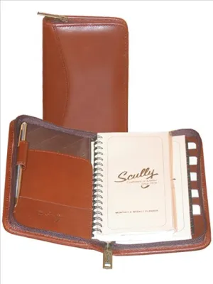 Scully Leather Soft Plonge Zip Pocket Planner Assorted Colors