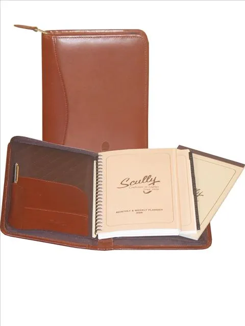 Scully Leather Soft Plonge Zip Weekly Planner Assorted Colors