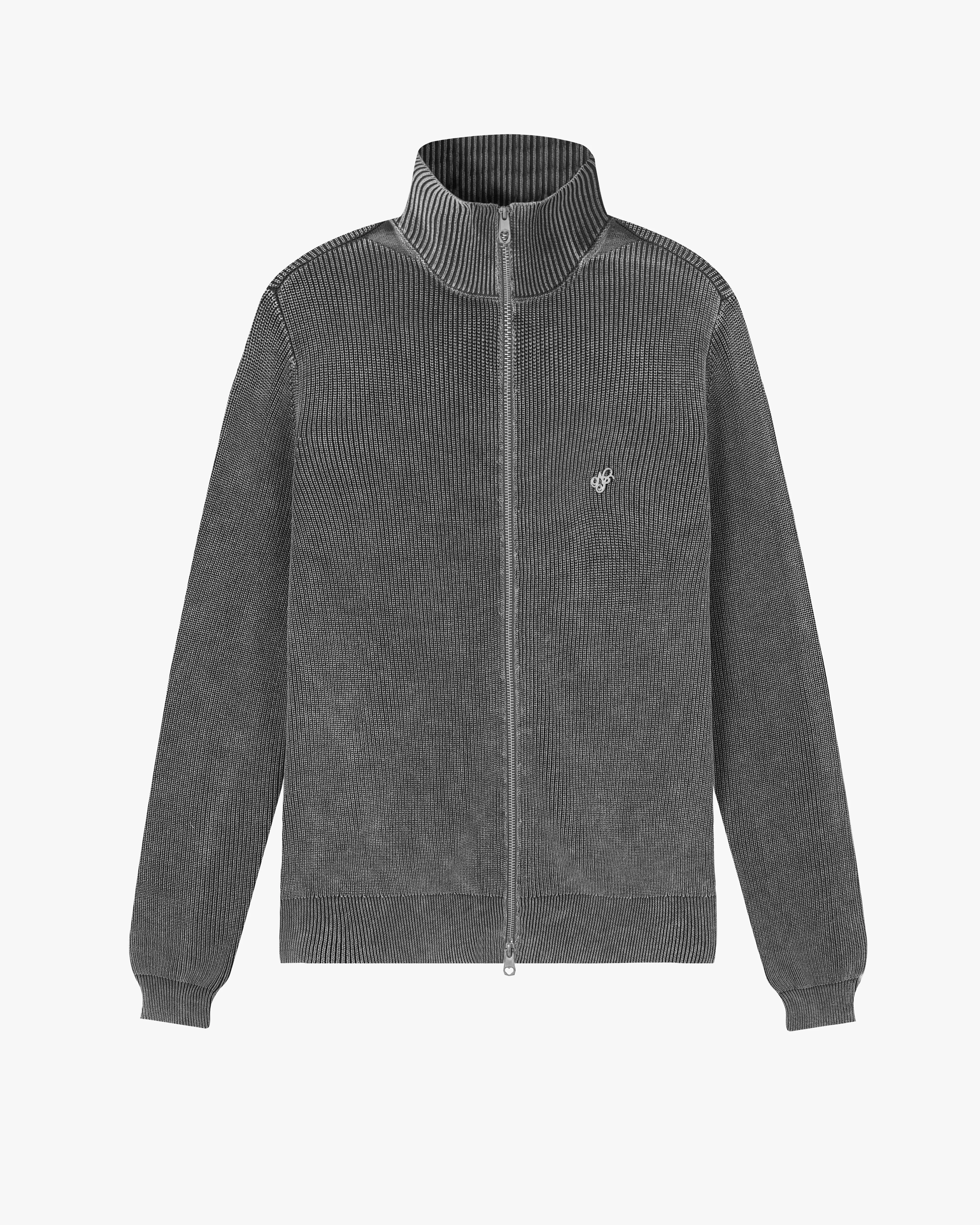 Shady Zip-Up Knit Cardigan Ash