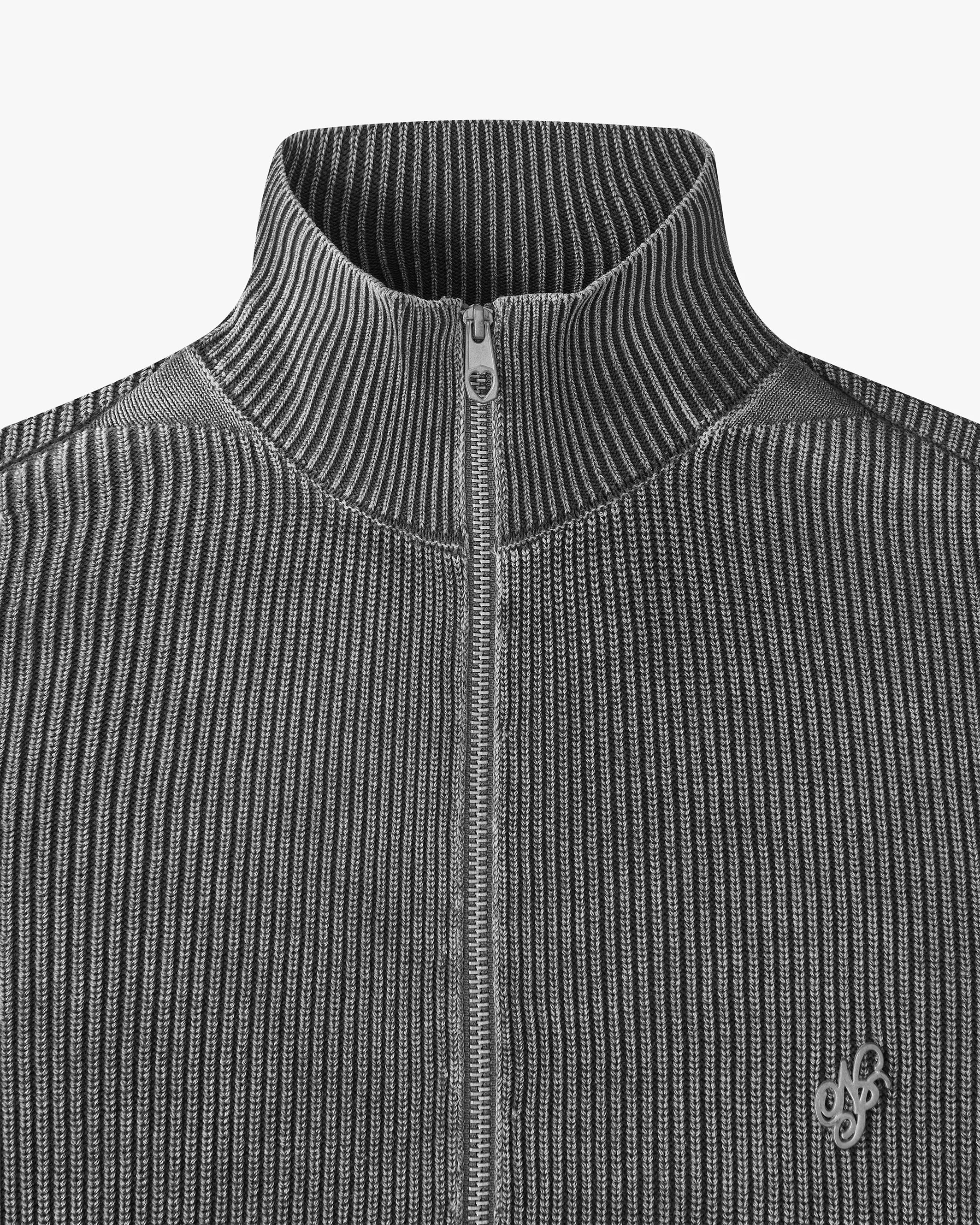 Shady Zip-Up Knit Cardigan Ash