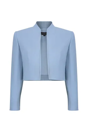 Short Ocean Blue Faille Jacket - Hermione