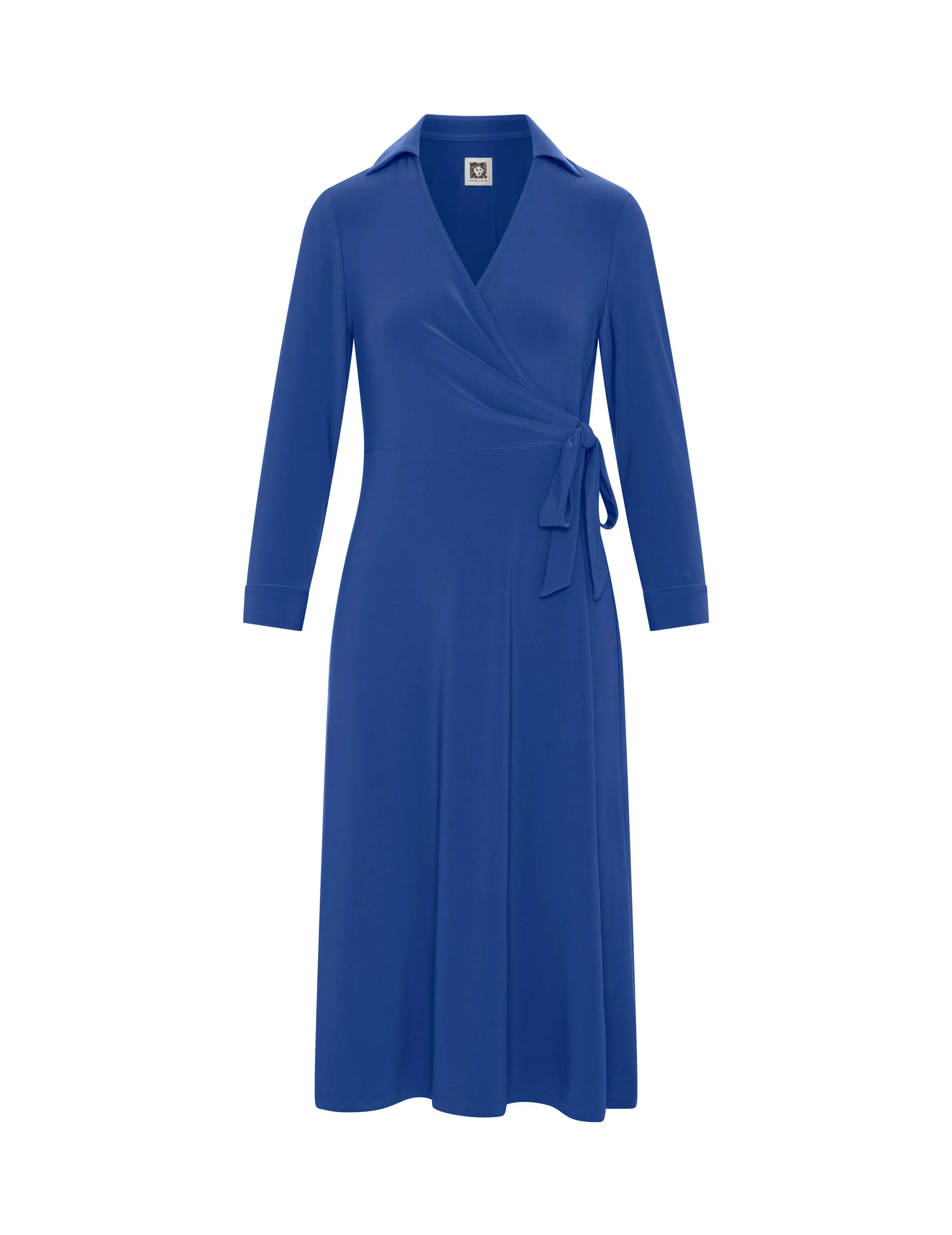 Solid Signature Collar Wrap Dress- Sale