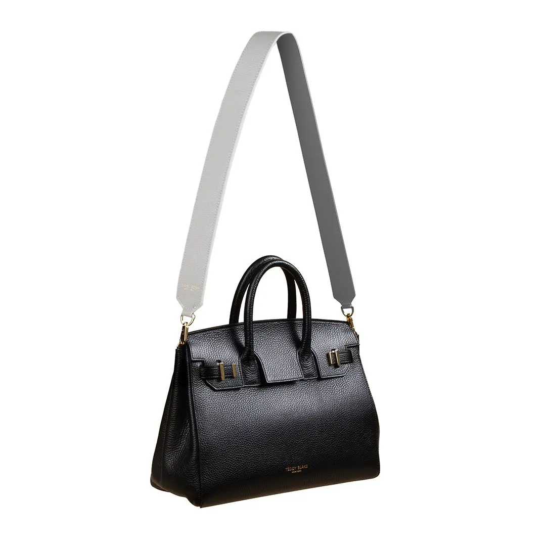 Stampato Leather Wide Strap - Light Grey