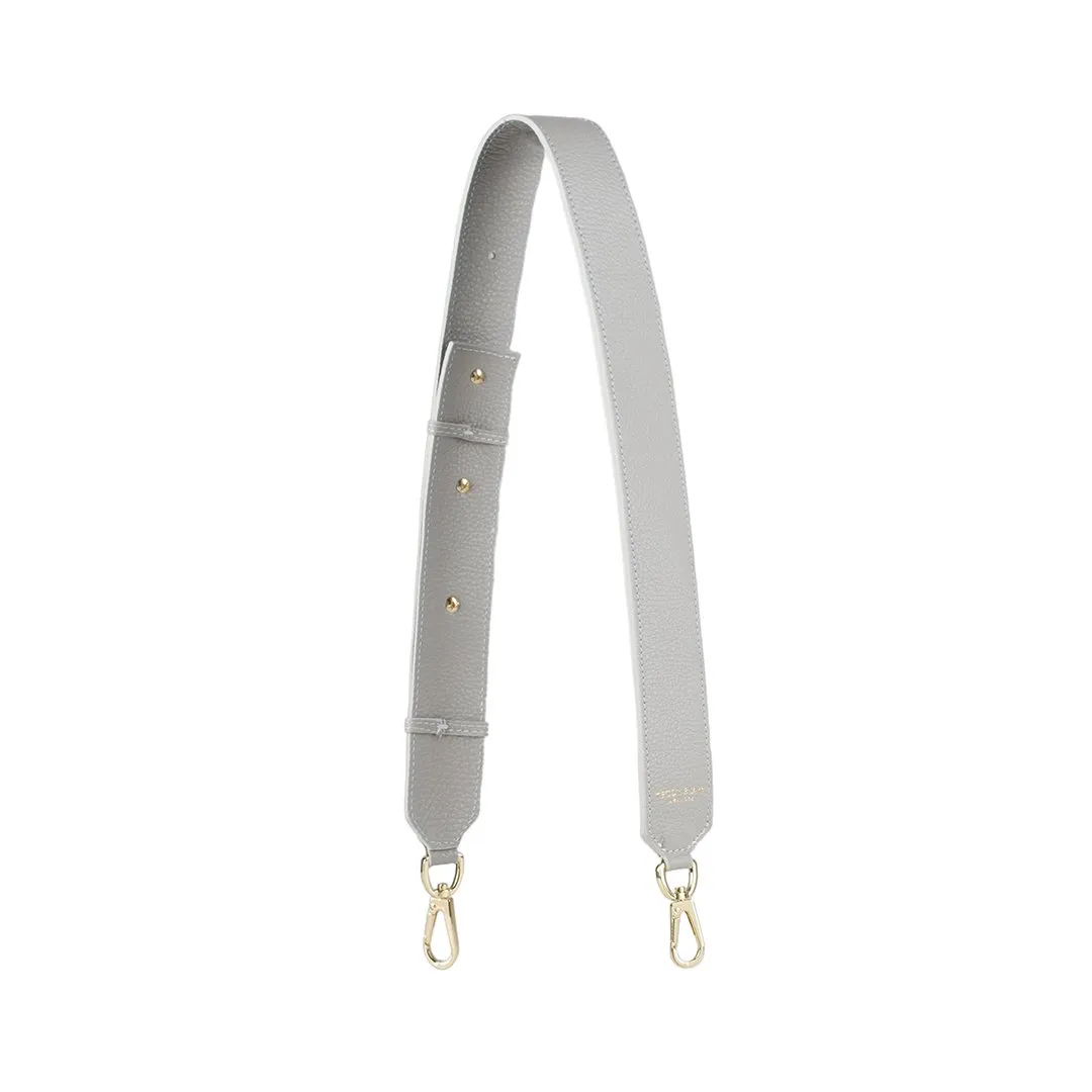 Stampato Leather Wide Strap - Light Grey