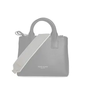 Stampato Leather Wide Strap - Light Grey