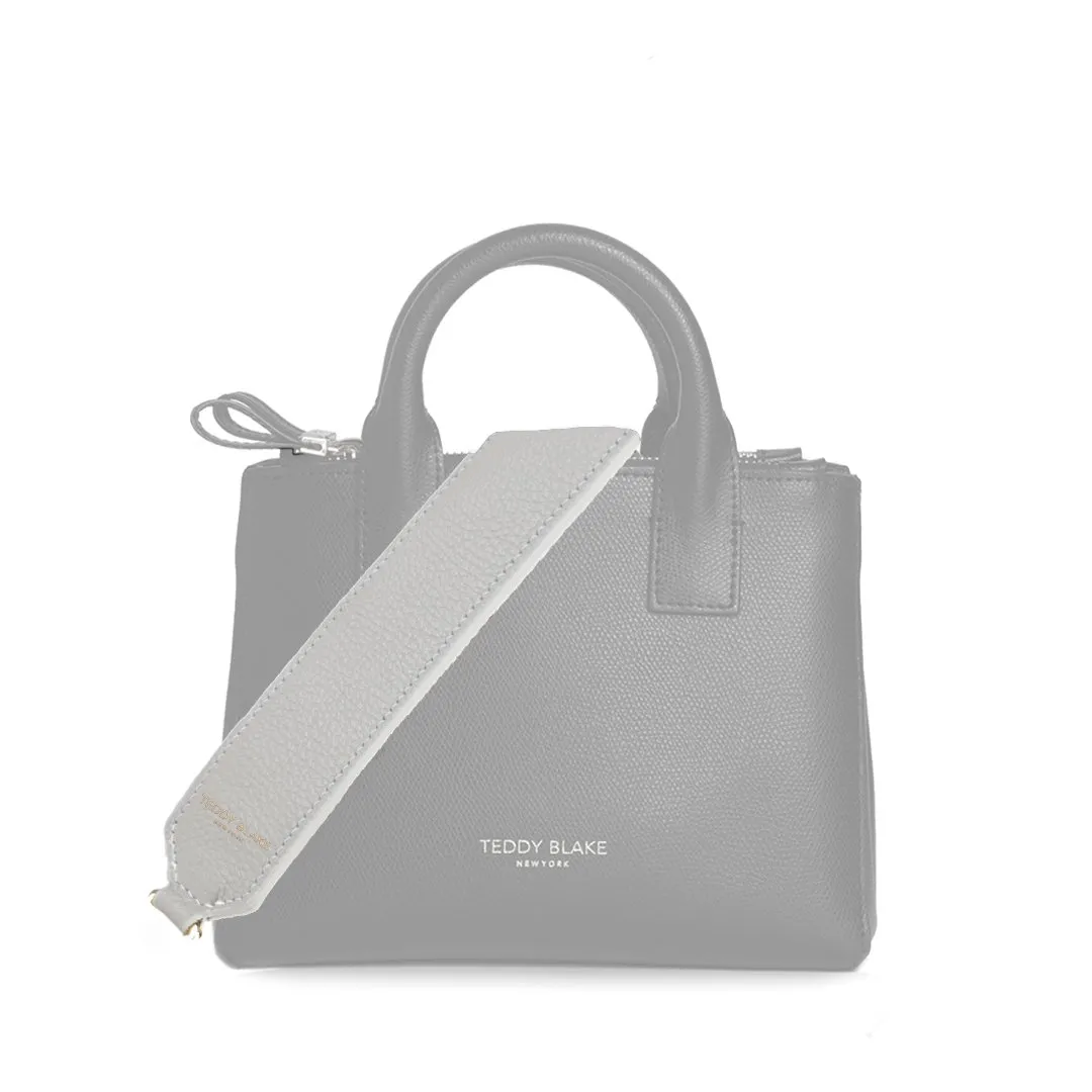Stampato Leather Wide Strap - Light Grey