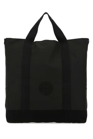 Stone Island Compass Embroidered Zipped Tote Bag