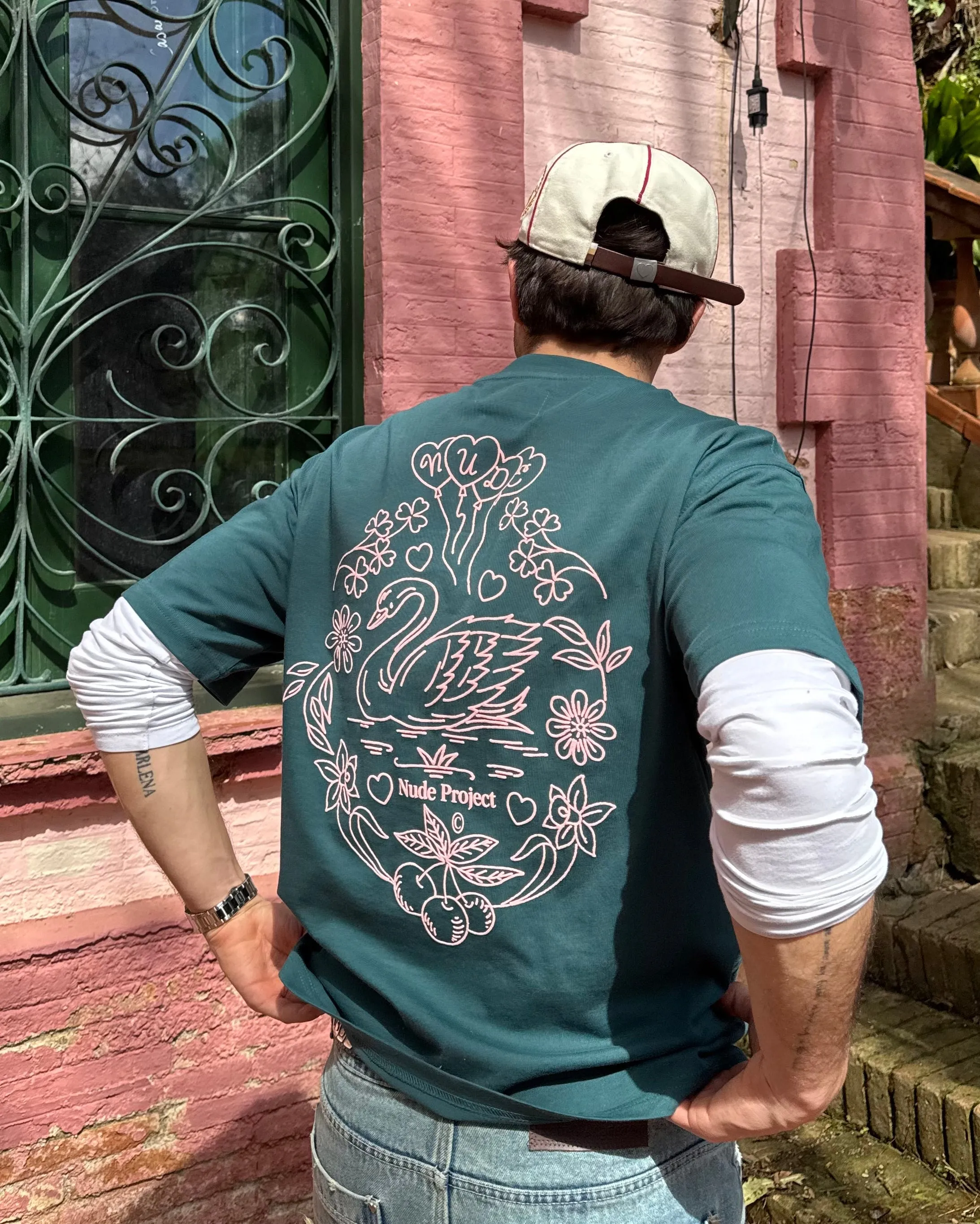 Swan Garden Tee Green