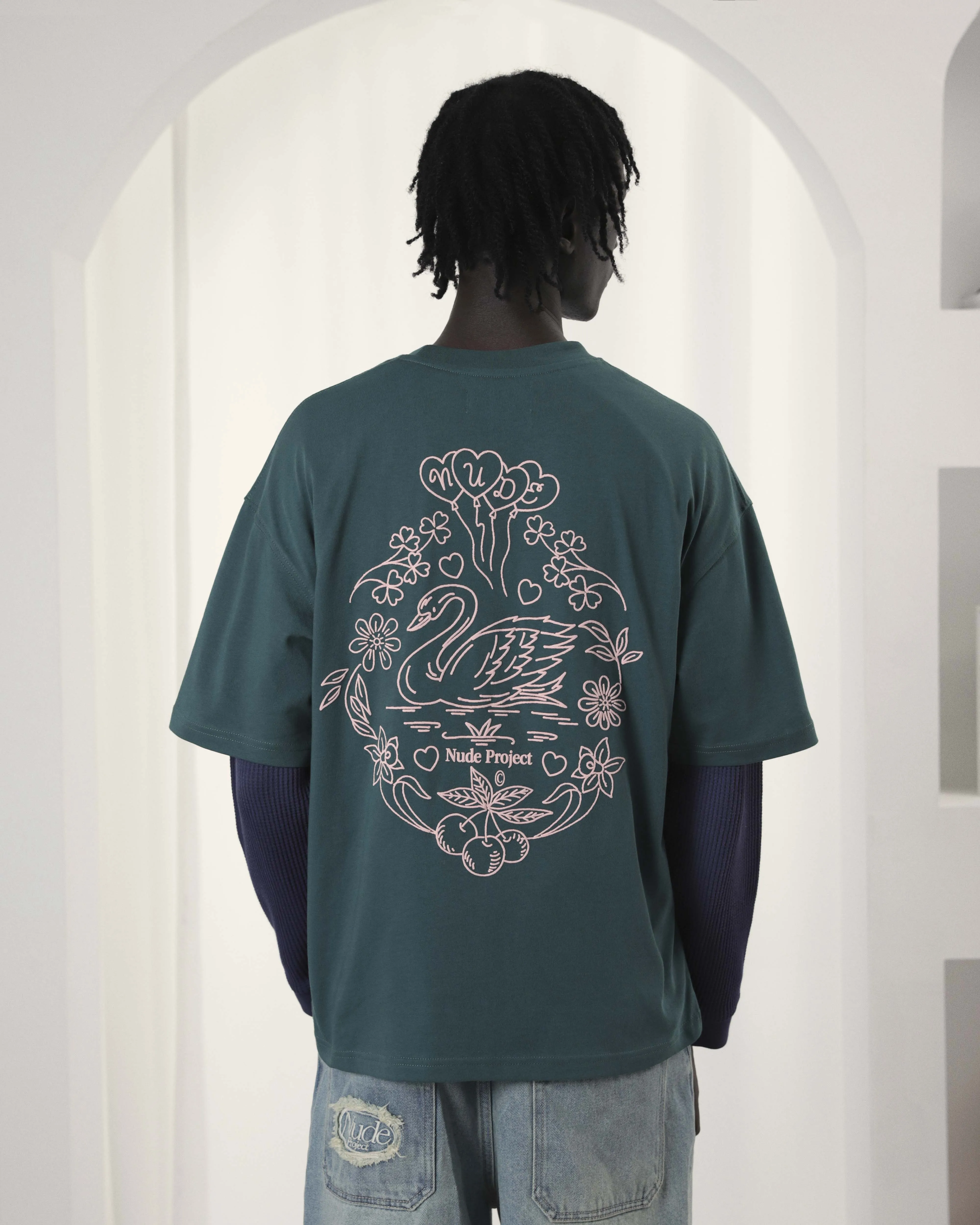 Swan Garden Tee Green