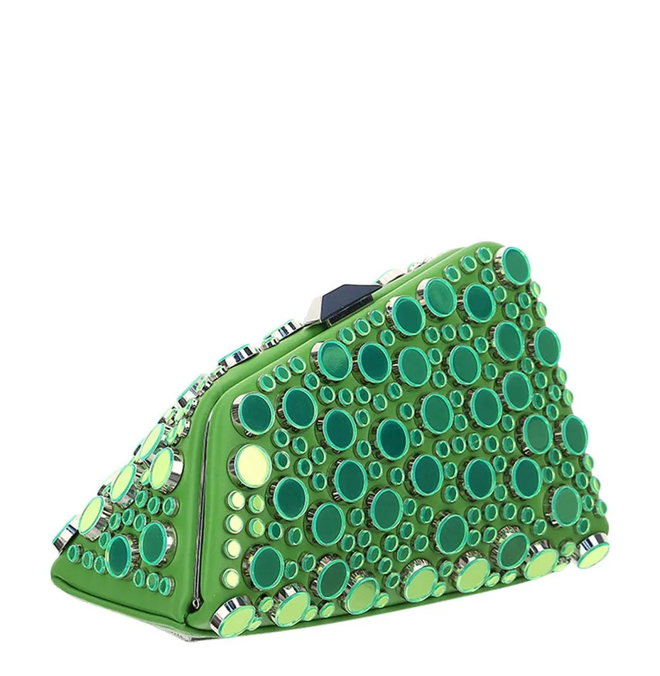 The Attico Embellished Top-Clip Clutch Bag