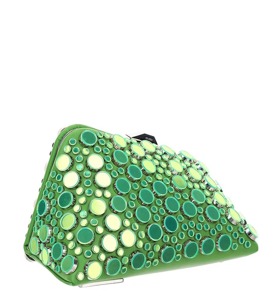 The Attico Embellished Top-Clip Clutch Bag