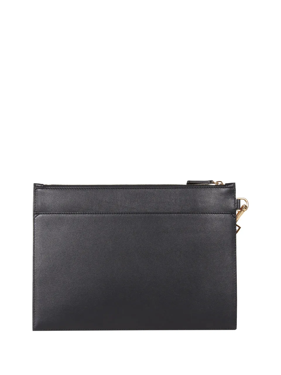 Versace Logo Plaque Zipped Clutch Bag